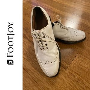 Mens FootJoy Icon Wingtip snake trim White/White Sz. 10.5 XW